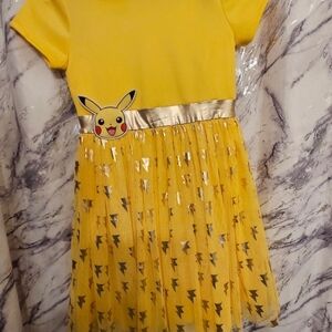 Pokemon Pikachu Yellow Dress with Gold Accents